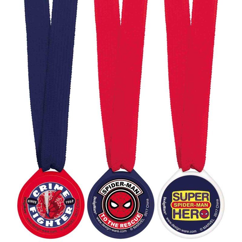 12 Pack Spiderman Webbed Wonder Award Medals
