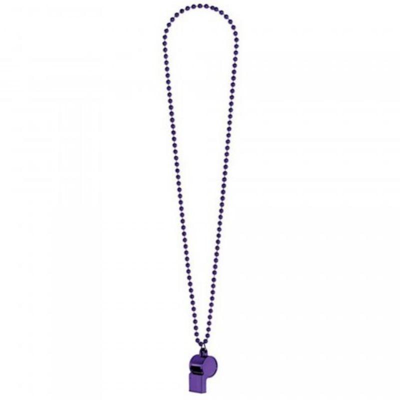 Purple Whistle on Chain Necklace- 91cm