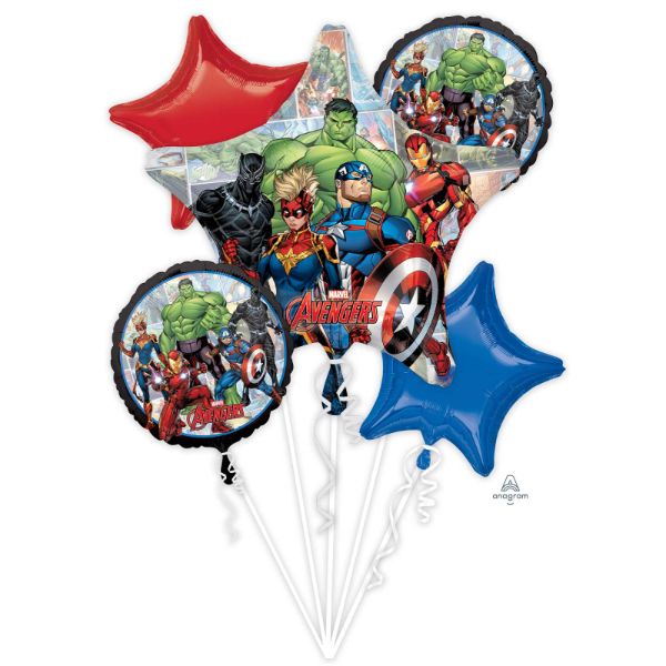 5 Pack Marvel Avengers Powers Unite Bouquet Foil Balloons