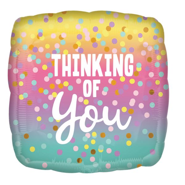 Thinking Of You Pastel Dots Foil Balloon - 45cm