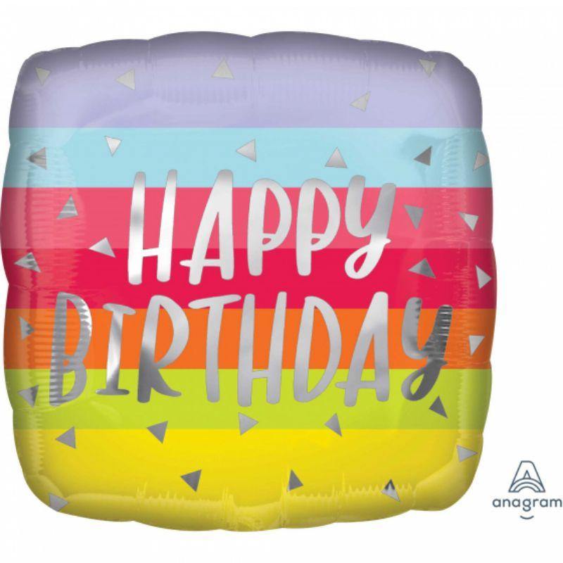 Bright and Bold Happy Birthday Foil Balloon - 45cm - The Base Warehouse