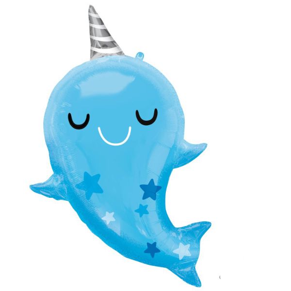 Supershape Narwhal Baby Foil Balloon - 66cm x 76cm