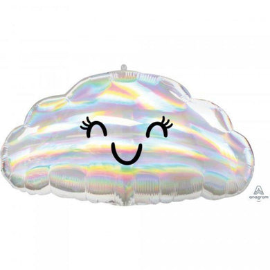 Iridescent Cloud Shape Foil Balloon - 58cm x 30cm - The Base Warehouse