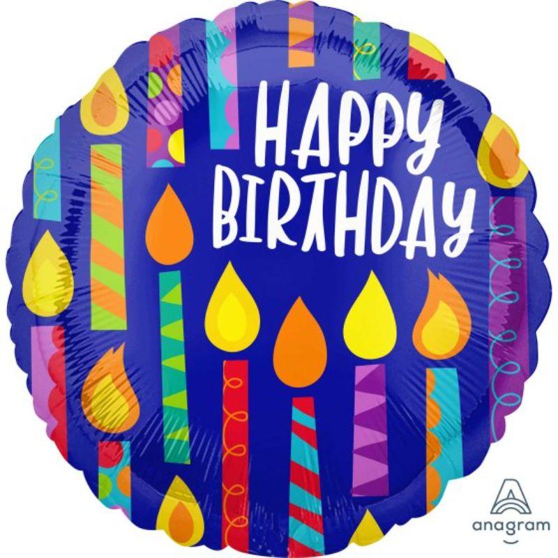 Happy Birthday Happy Candles Foil Balloon - 45cm