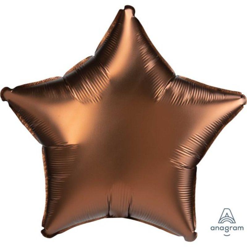Satin Luxe Cocoa Star Foil Balloon - 45cm