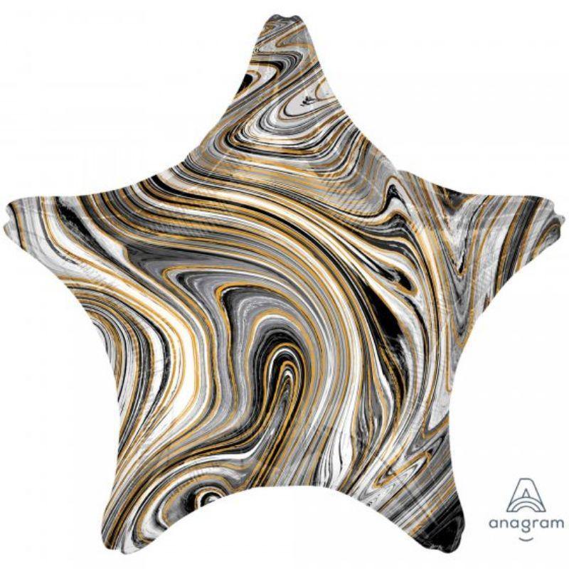 Marblez Black Star Foil Balloon - 45cm - The Base Warehouse