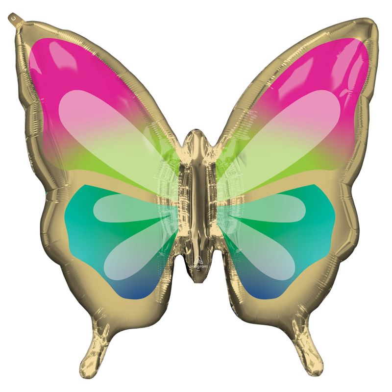 Supershape Beautiful Tropical Butterfly Foil Balloon - 76cm x 71cm