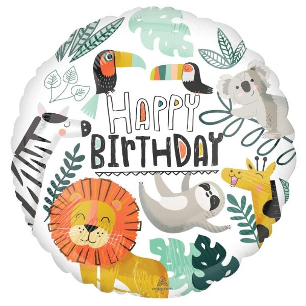 Get Wild Happy Birthday Foil Balloon - 45cm