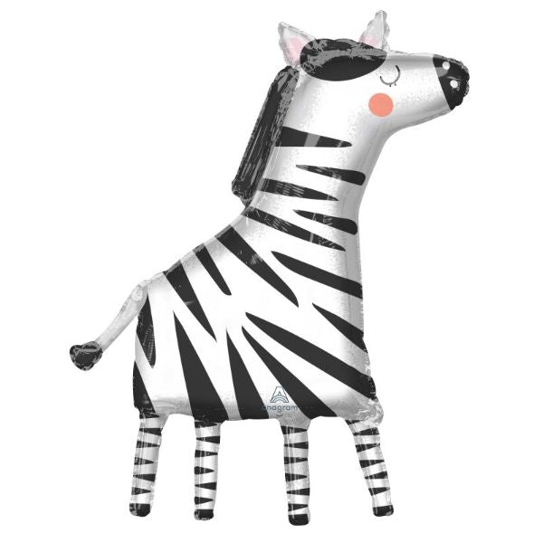 Supershape Get Wild Zebra Foil Balloon - 60cm x 91cm