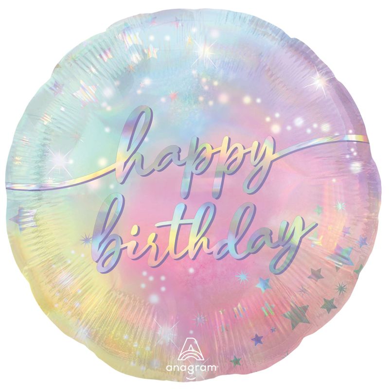 Luminous Pastel Happy Birthday Standard Foil Balloon - 45cm