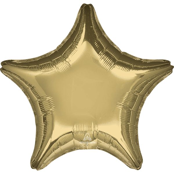 White Gold Star Standard Foil Balloon - 45cm