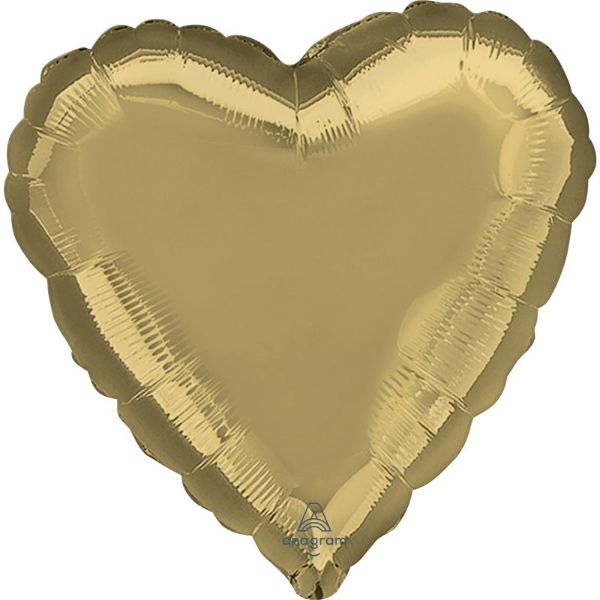 White Gold Heart Shape Foil Balloon - 45cm