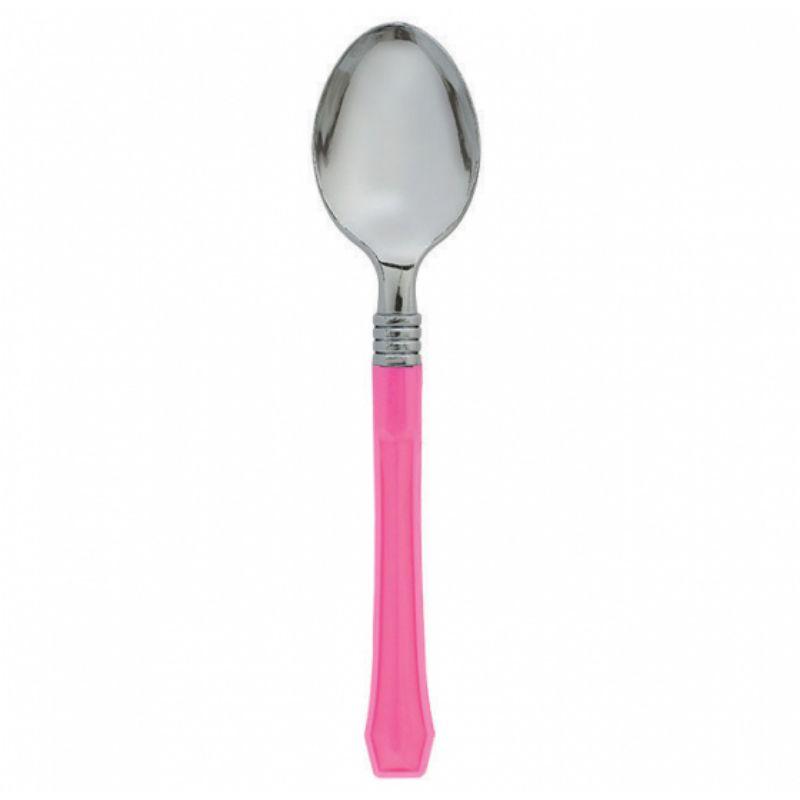 20 Pack Bright Pink Premium Classic Choice Spoons