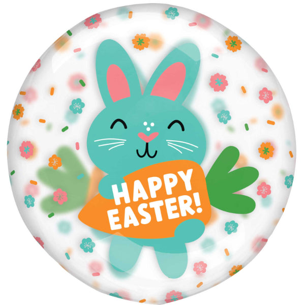 Printed Clearz Cute Bunnies Happy Easter Balloon - 50cm