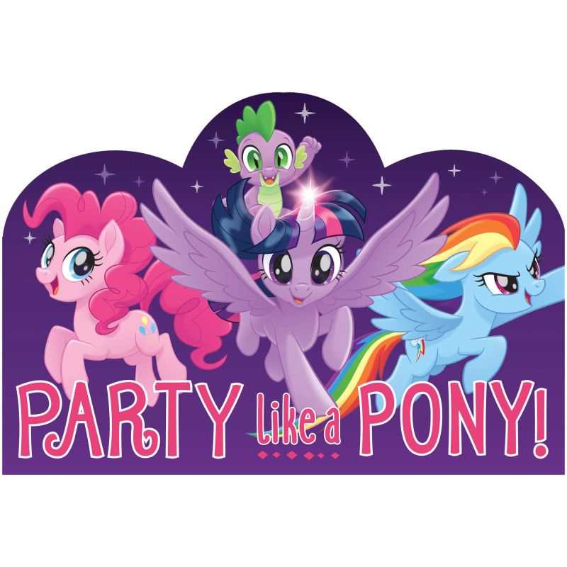 8 Pack My Little Pony Friendship Adventures Postcard Invitations