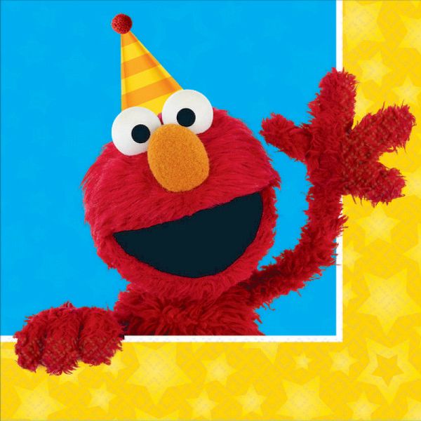 16 Pack Sesame Street Lunch Napkins - 33cm x 33cm