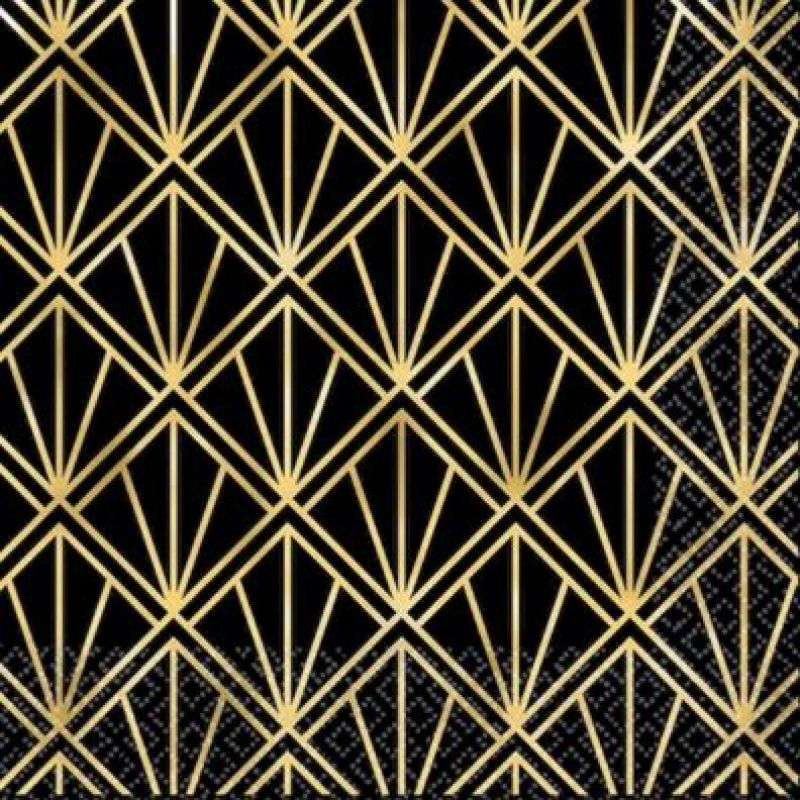 16 Pack Glitz & Glam Lunch Serviette Napkins - 33cm x 33cm