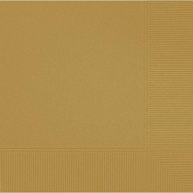 2 Pack Gold Sparkle Lunch Napkins - 33cm x 33cm - The Base Warehouse