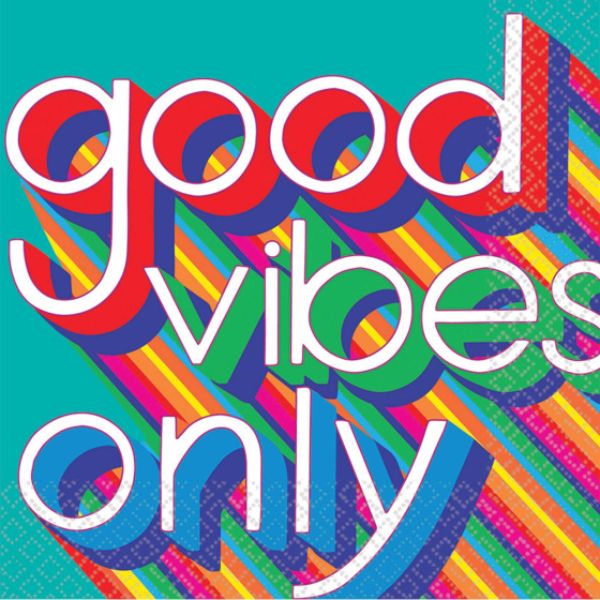 16 Pack Good Vibes 70s Lunch Napkins