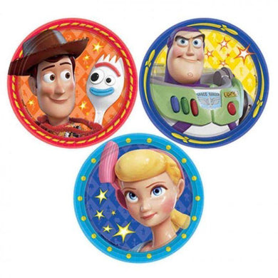 8 Pack Toy Story 4 Round Paper Plates - 18cm - The Base Warehouse