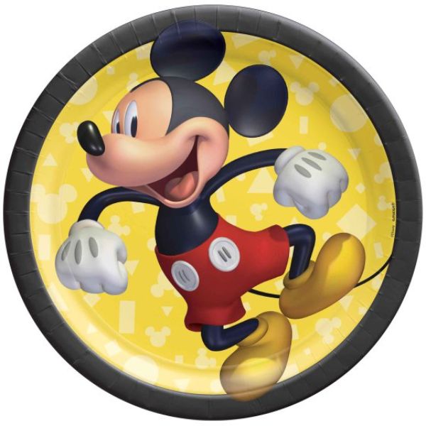 8 Pack Mickey Mouse Forever Round Paper Plates - 17cm