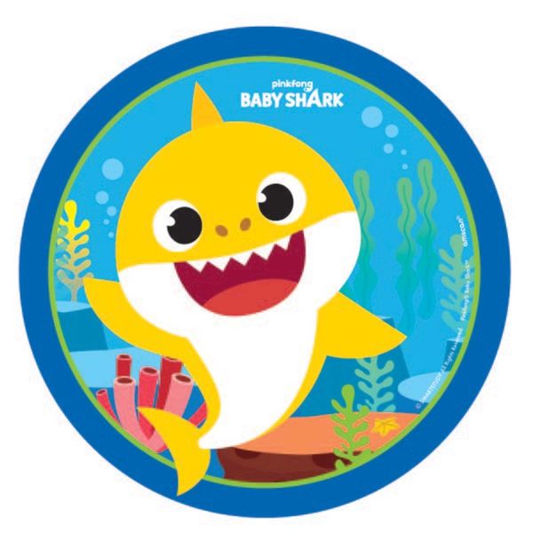 8 Pack Baby Shark Paper Plates - 17cm