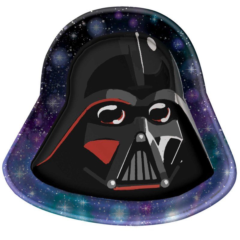 8 Pack Star Wars Galaxy Darth Vader Shaped Paper Plates - 19cm x 21cm