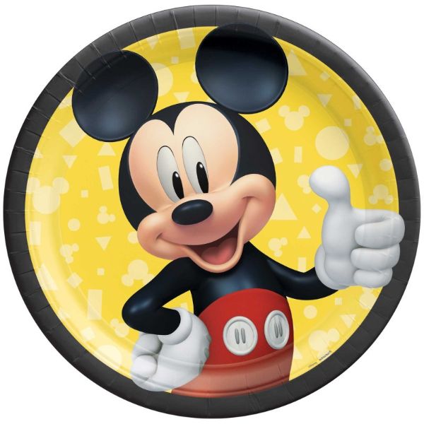 8 Pack Mickey Mouse Forever Round Paper Plates - 23cm