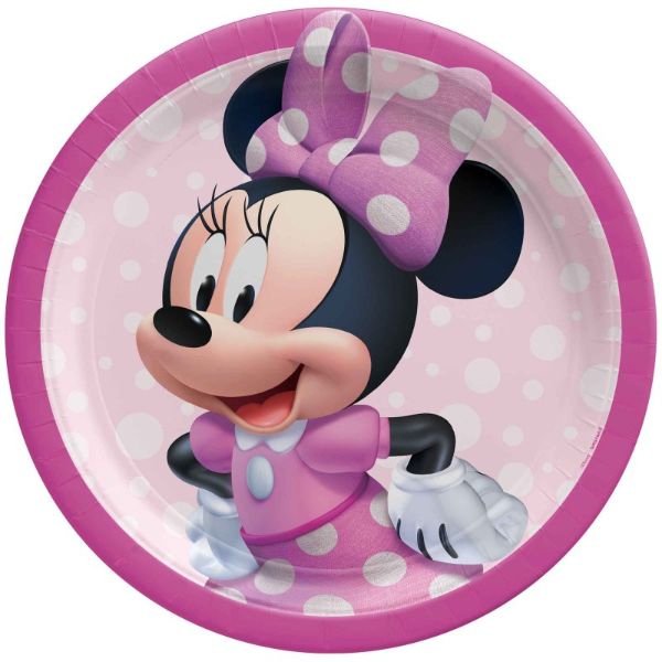 8 Pack Minnie Mouse Forever Round Paper Plates - 23cm