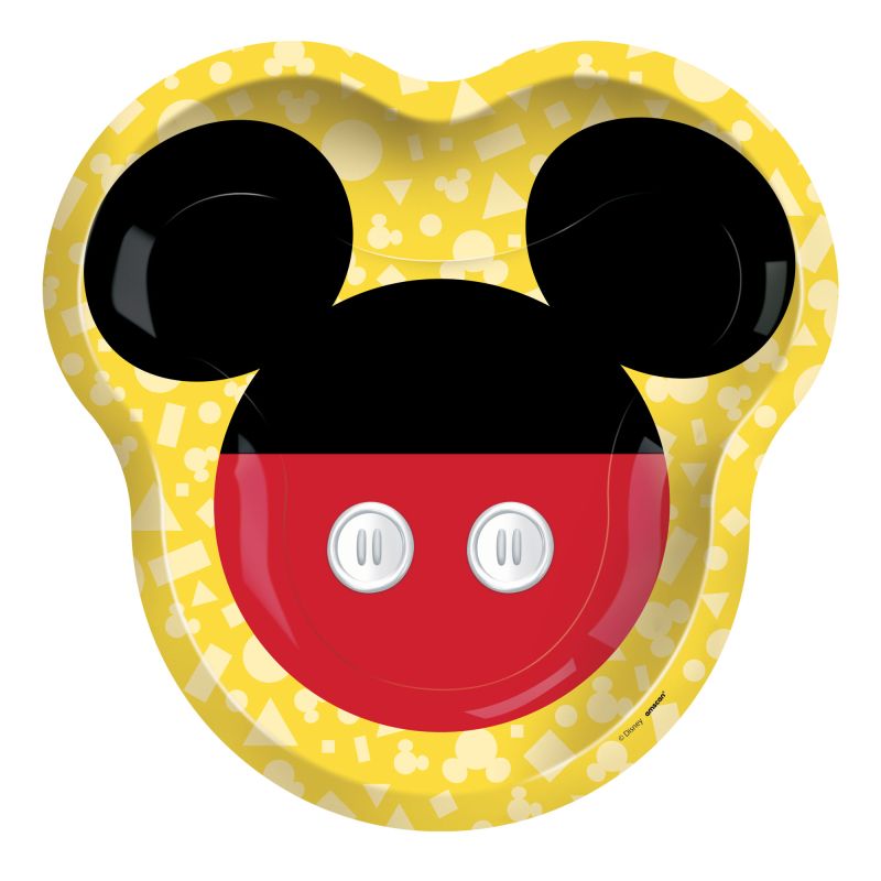 8 Pack Mickey Mouse Forever Shaped Paper Plates - 23cm x 20cm