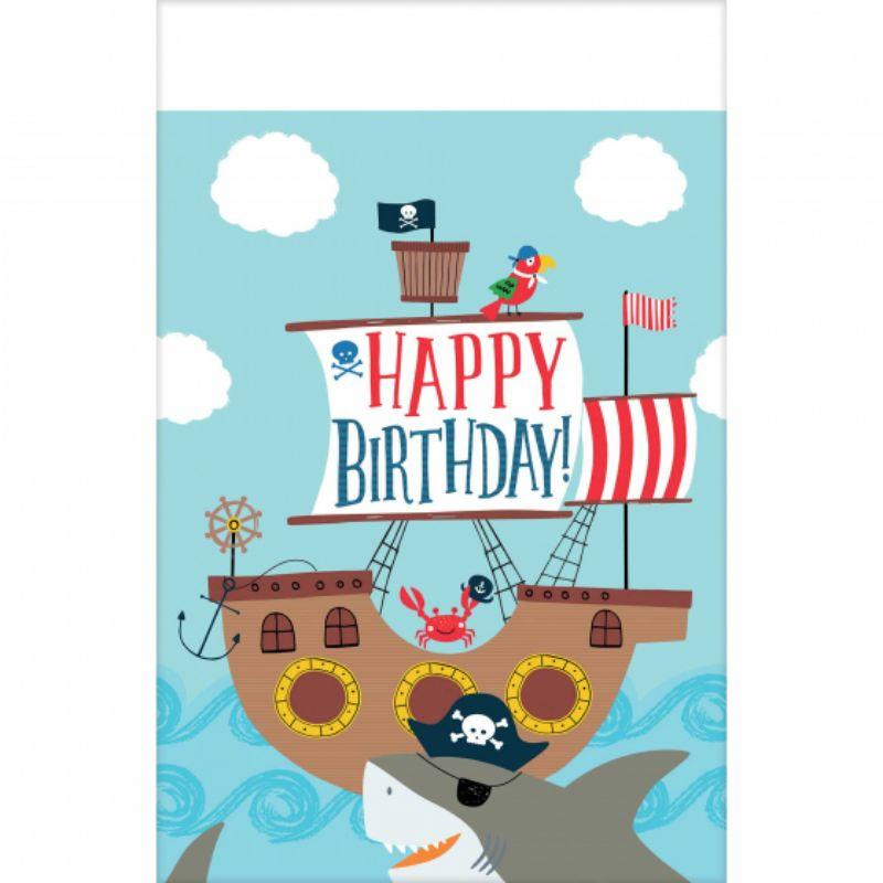 Ahoy Birthday Plastic Tablecover - 137cm x 243cm