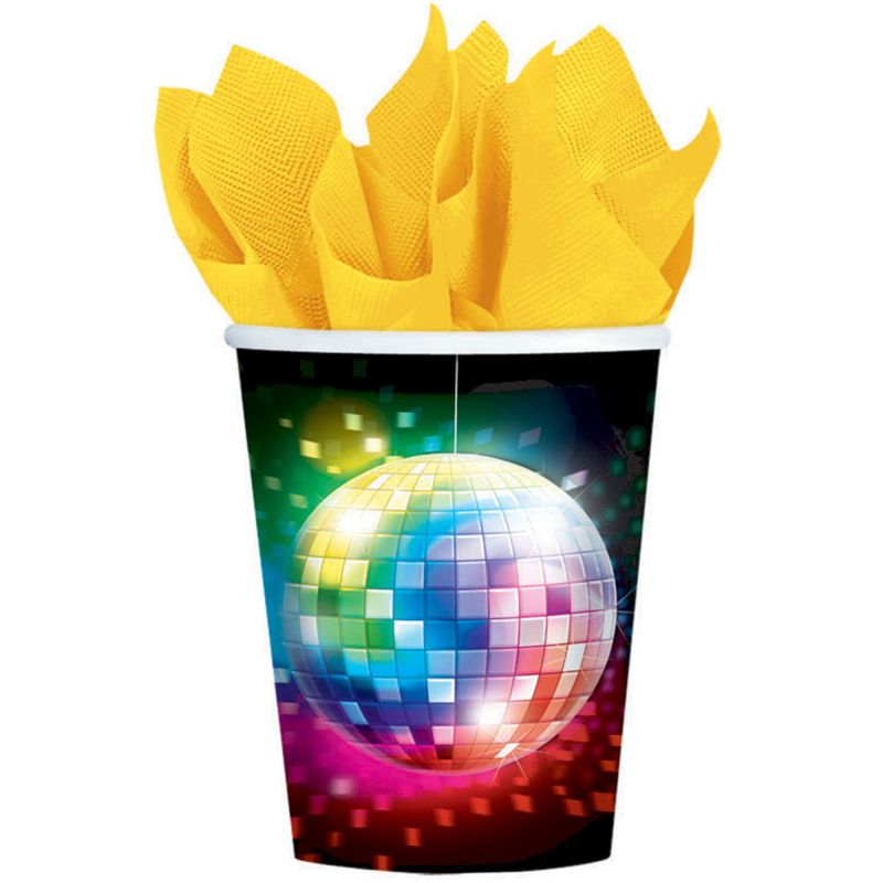 8 Pack Disco Fever Paper Cups - 266ml