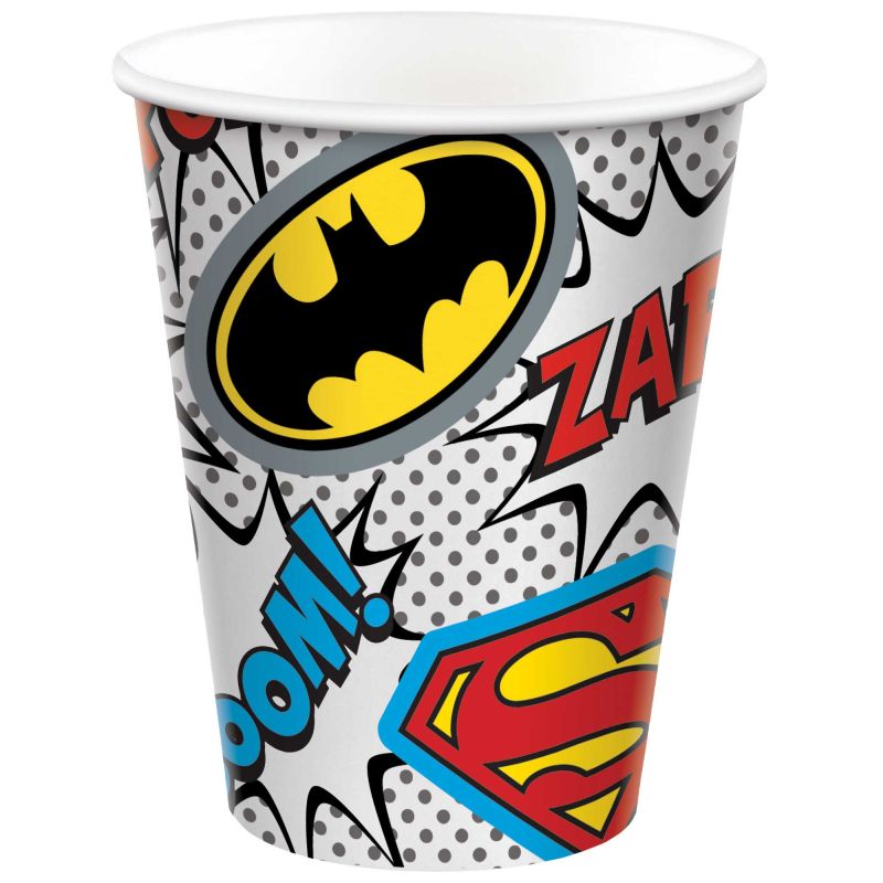 8 Pack Justice League Heroes Unite Paper Cups - 266ml