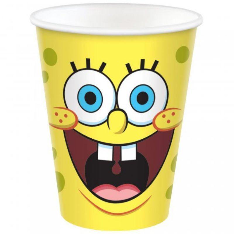 8 Pack SpongeBob Paper Cups - 266ml - The Base Warehouse