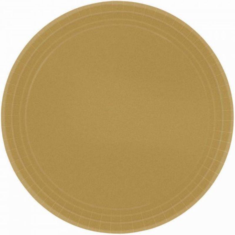 20 Pack Gold Sparkle Paper Plates - 17cm - The Base Warehouse