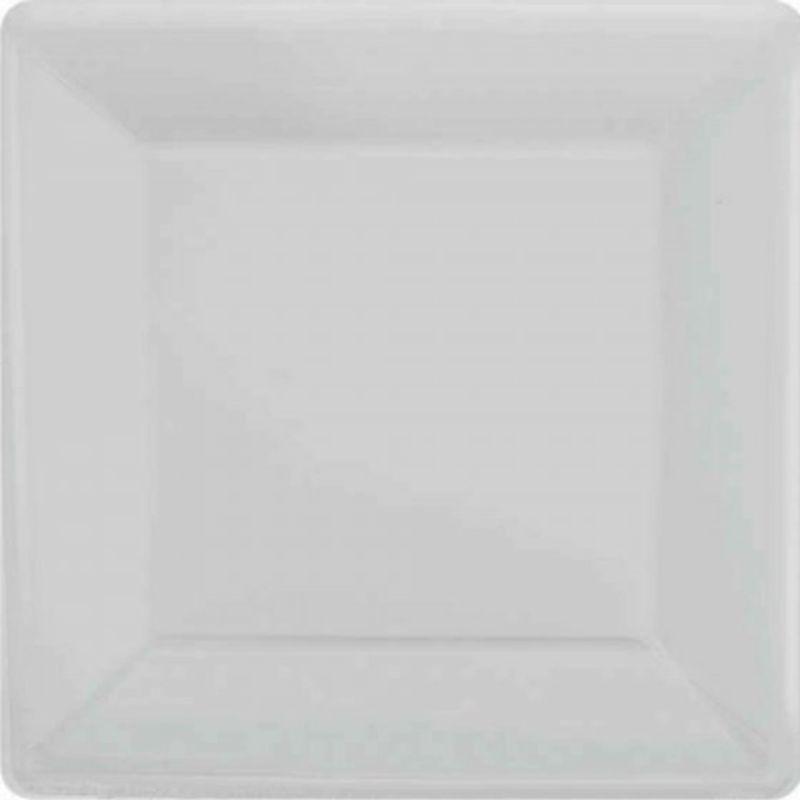 20 Pack Silver Square Paper Plates - 17cm