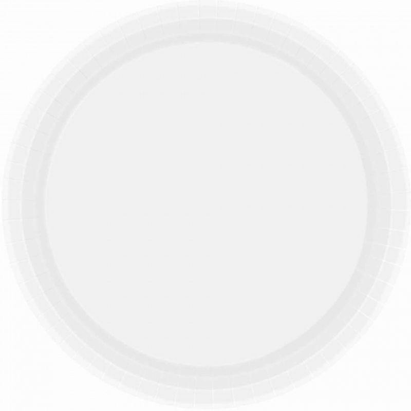 20 Pack Frosty White Round Paper Plates - 23cm - The Base Warehouse