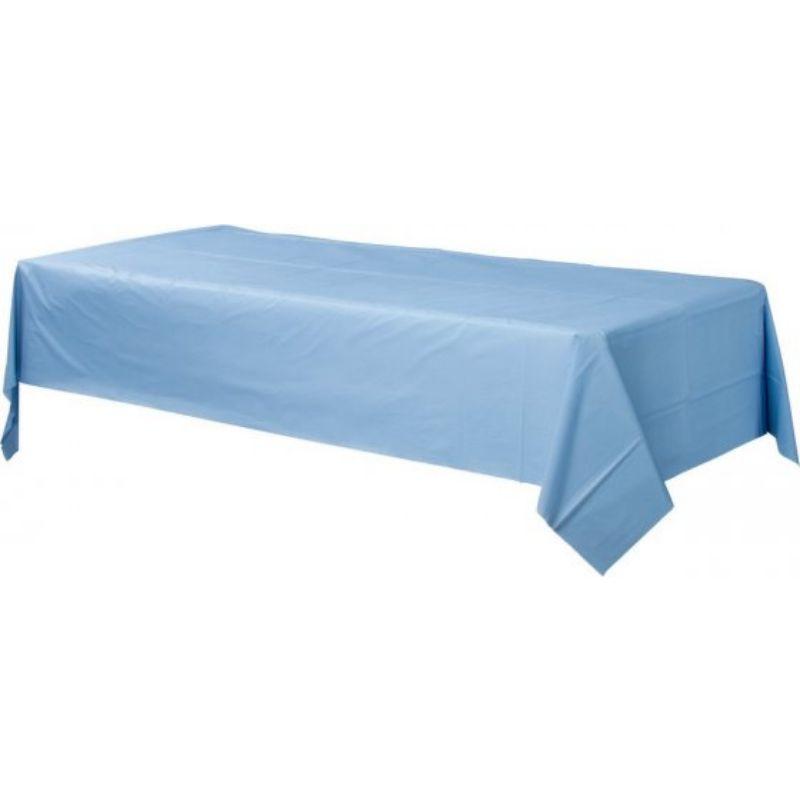 Pastel Blue Plastic Rectangular Tablecover - 137cm x 274cm