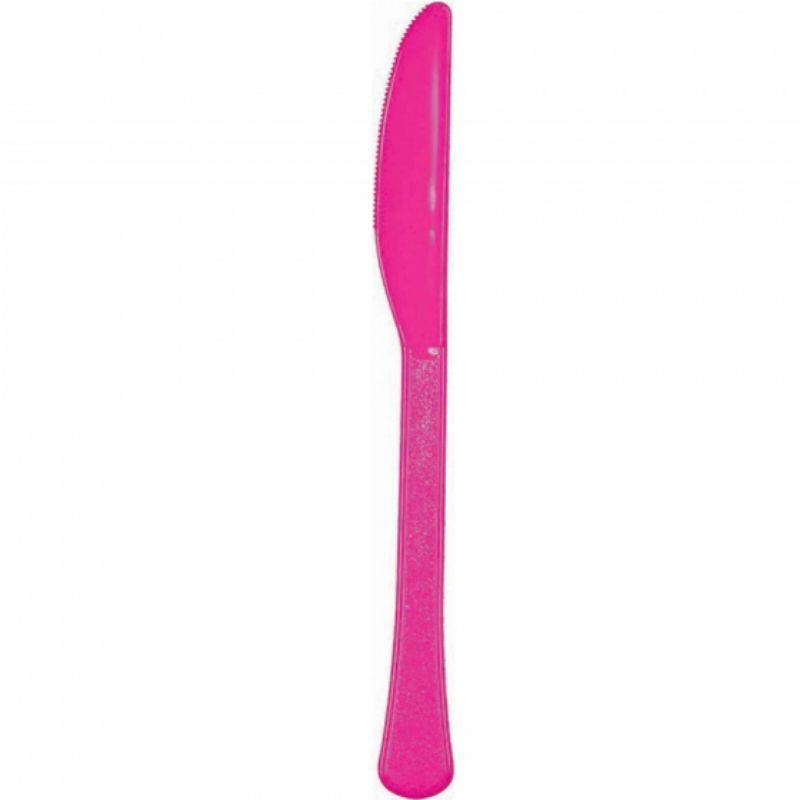 20 Pack Bright Pink Heavy Weight Knives - The Base Warehouse
