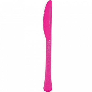20 Pack Bright Pink Heavy Weight Knives - The Base Warehouse