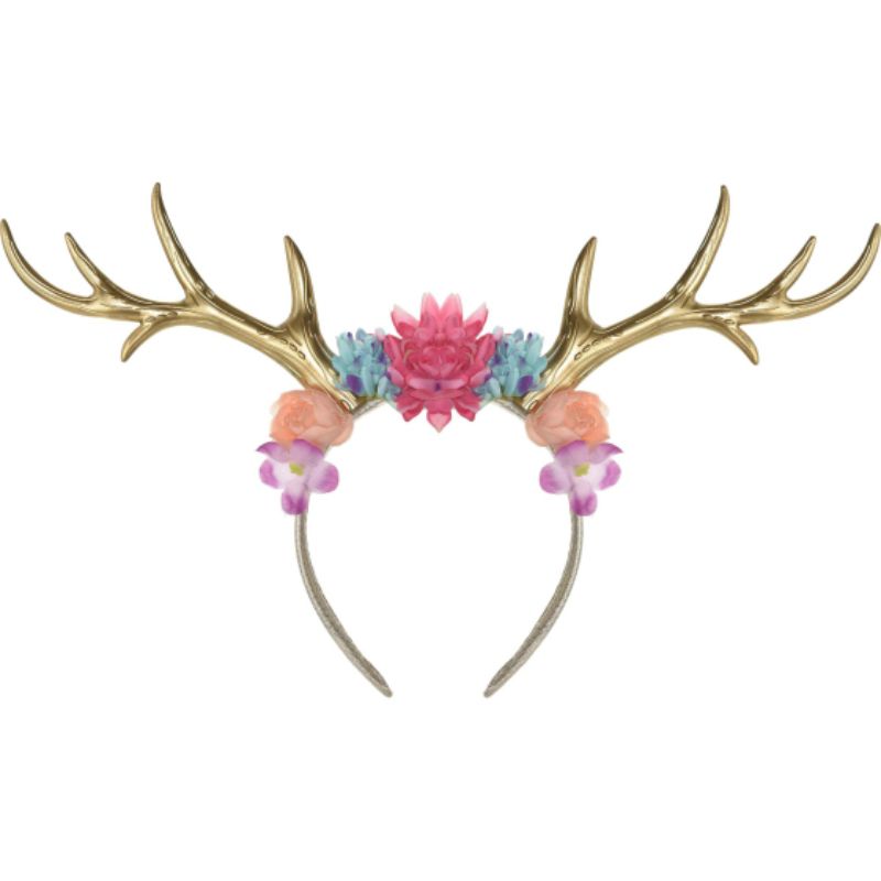 Mythical Deer Floral Deluxe Headband - Adult Size 29cm x 12cm