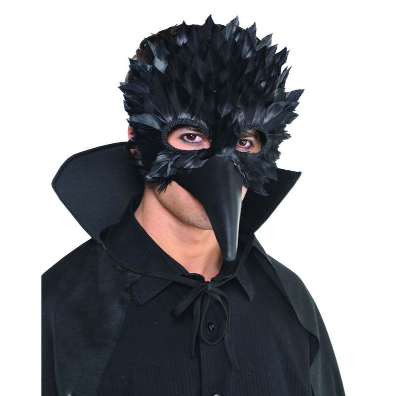 Adults Black Crow Feather Mask