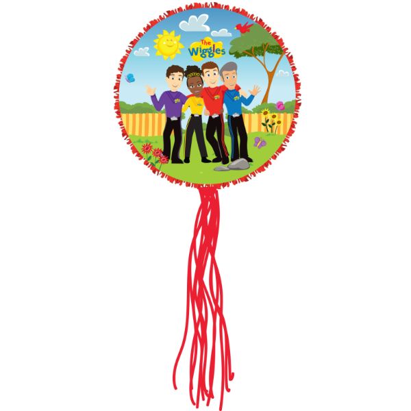 The Wiggles Party Expandable Pull String Drum Pinata - 35cm x 35cm x 9cm