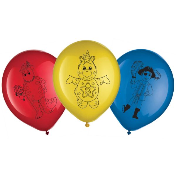 6 Pack The Wiggles Party Latex Balloons - 30cm