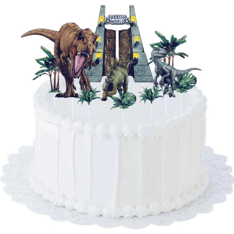 10 Pack Jurassic Into The Wild Cake Topper Kit