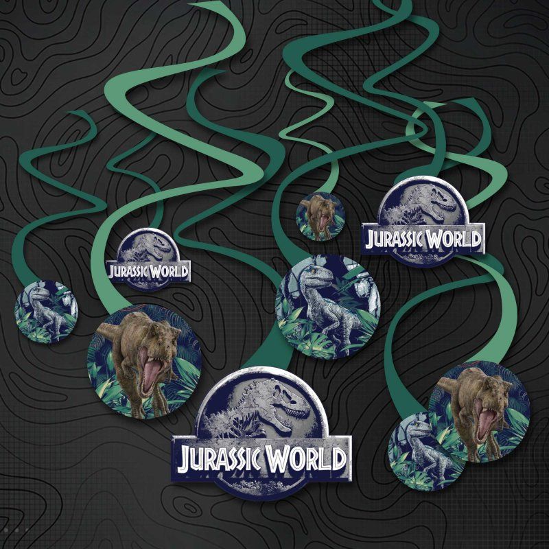 12 Pack Jurassic Into The Wild Spiral Swirls Hangings Decorations