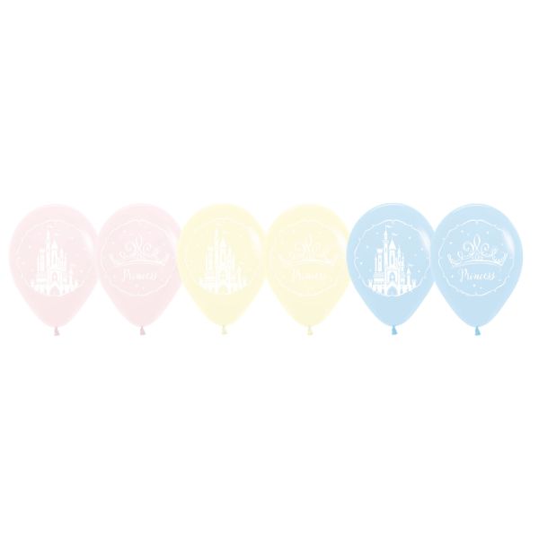 6 Pack Once Upon A Time Disney Princess Latex Balloons - 30cm