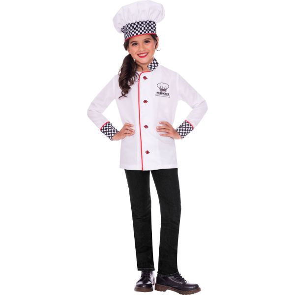 Chef Jacket & Hat Costume - (6 - 8 Years)