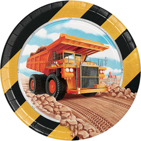 Big Dig Construction Lunch Paper Plates - 18cm