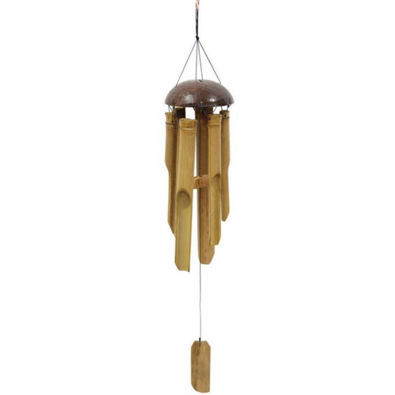 6 Tube Bamboo Coconut Top Wind Chime - The Base Warehouse